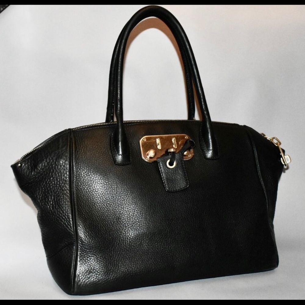 VBH Black Leather Limited Gold Hardware Bag